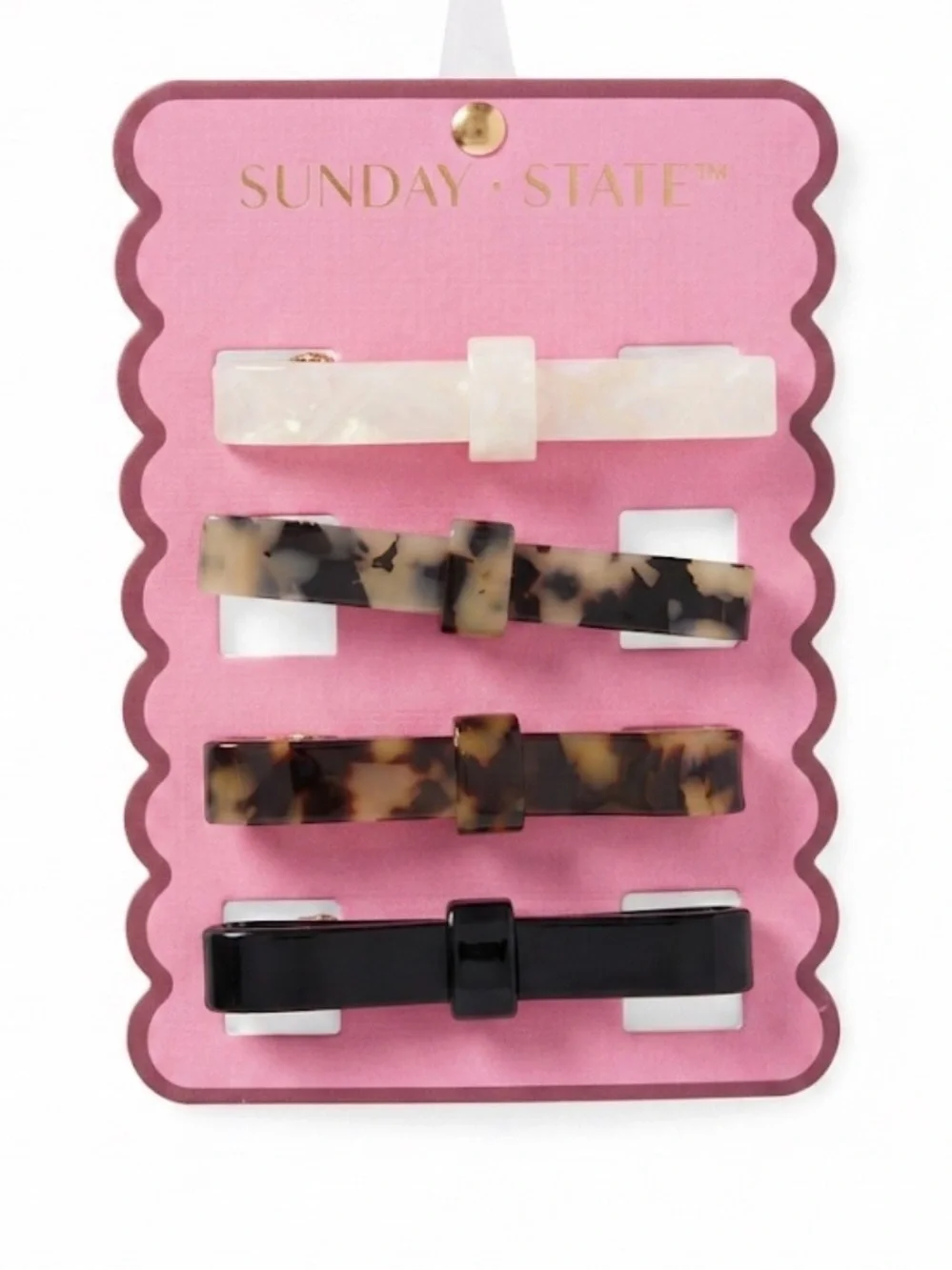 NWT ⚜️🖤⚜️ Sunday State Bows Hair Clips Set of 3
